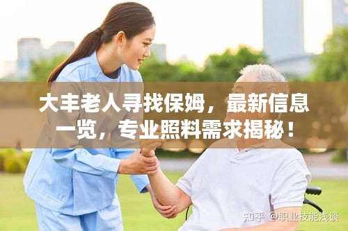 大丰老人寻找保姆，最新信息一览，专业照料需求揭秘！