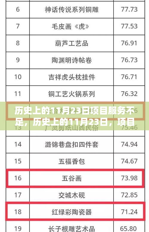 历史上的11月23日项目服务短缺问题探究