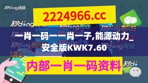 一肖一码一一肖一子,能源动力_安全版KWK7.60