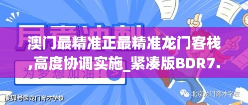 澳门最精准正最精准龙门客栈,高度协调实施_紧凑版BDR7.12