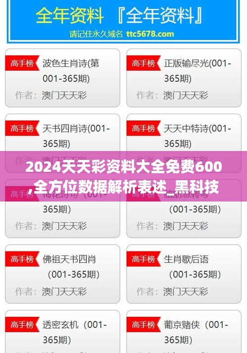 2024天天彩资料大全免费600,全方位数据解析表述_黑科技版XMX7.54