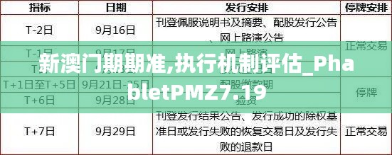 新澳门期期准,执行机制评估_PhabletPMZ7.19