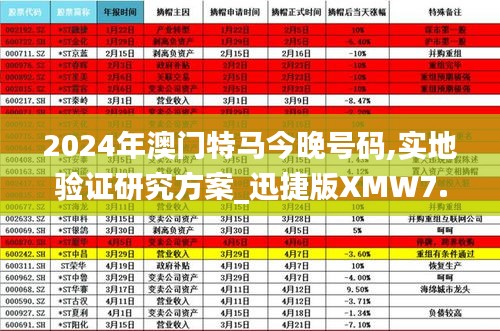 2024年澳门特马今晚号码,实地验证研究方案_迅捷版XMW7.46