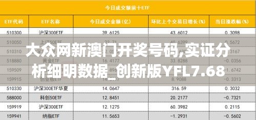 大众网新澳门开奖号码,实证分析细明数据_创新版YFL7.68