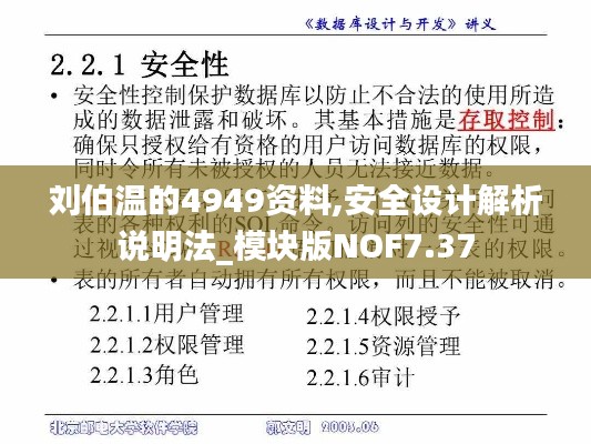 刘伯温的4949资料,安全设计解析说明法_模块版NOF7.37