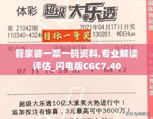 管家婆一票一码资料,专业解读评估_闪电版CGC7.40