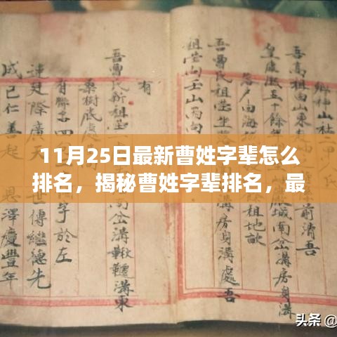 曹姓字辈最新排名指南，11月25日揭秘曹姓字辈排行，初学者与进阶用户必读