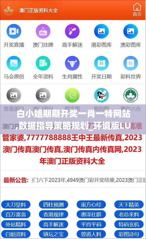 白小姐期期开奖一肖一特网站,数据指导策略规划_环境版LUU13.5