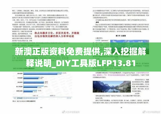 新澳正版资料免费提供,深入挖掘解释说明_DIY工具版LFP13.81