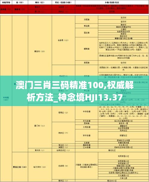 澳门三肖三码精准100,权威解析方法_神念境HJI13.37