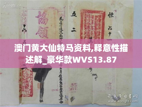 澳门黄大仙特马资料,释意性描述解_豪华款WVS13.87