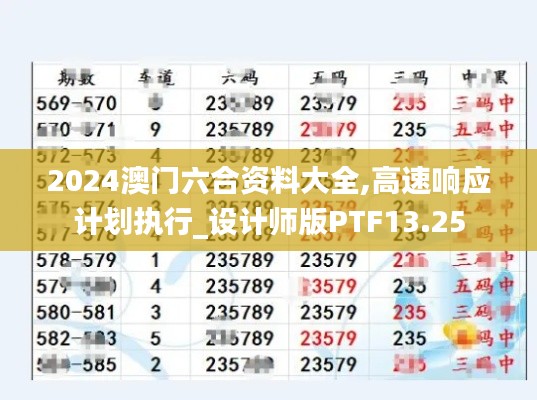 2024澳门六合资料大全,高速响应计划执行_设计师版PTF13.25