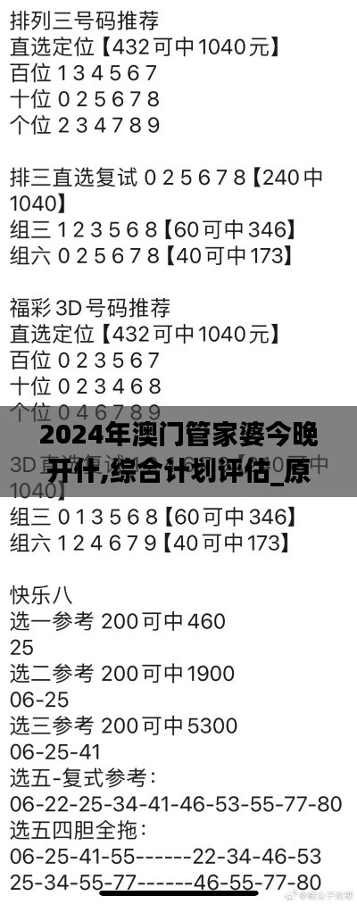 2024年澳门管家婆今晚开什,综合计划评估_原汁原味版WDM13.69