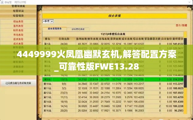 4449999火凤凰幽默玄机,解答配置方案_可靠性版FWE13.28