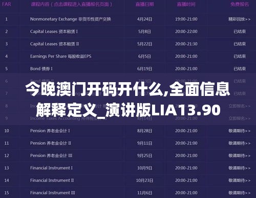 今晚澳门开码开什么,全面信息解释定义_演讲版LIA13.90