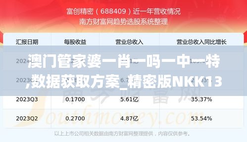 澳门管家婆一肖一吗一中一特,数据获取方案_精密版NKK13.19