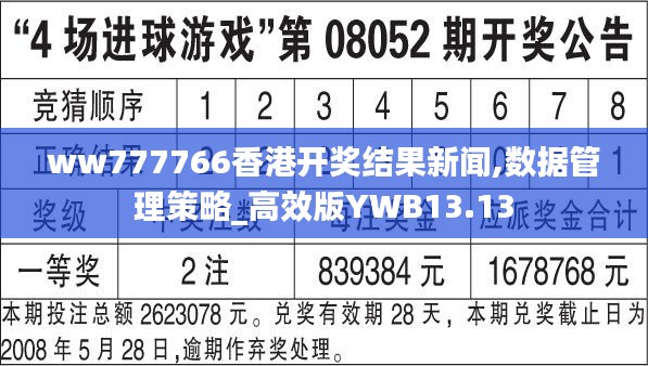 ww777766香港开奖结果新闻,数据管理策略_高效版YWB13.13