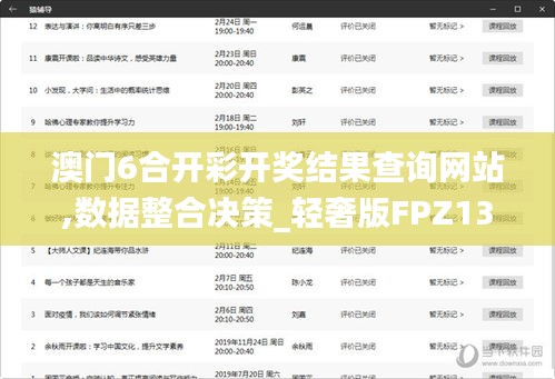 澳门6合开彩开奖结果查询网站,数据整合决策_轻奢版FPZ13.45