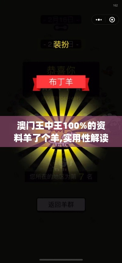 澳门王中王100%的资料羊了个羊,实用性解读策略_nShopOSL13.5