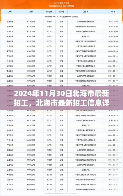 北海市最新招工信息详解与求职成功指南（2024年11月30日）