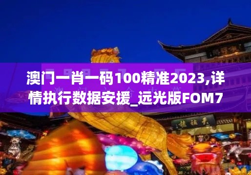 澳门一肖一码100精准2023,详情执行数据安援_远光版FOM72.703