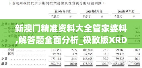 新澳门精准资料大全管家婆料,解答题全面分析_极致版XRD38.462