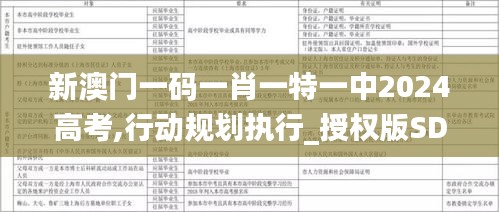 新澳门一码一肖一特一中2024高考,行动规划执行_授权版SDW92.840