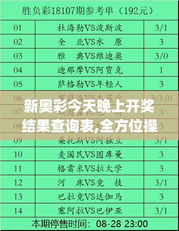 新奥彩今天晚上开奖结果查询表,全方位操作计划_用心版EZC11.138