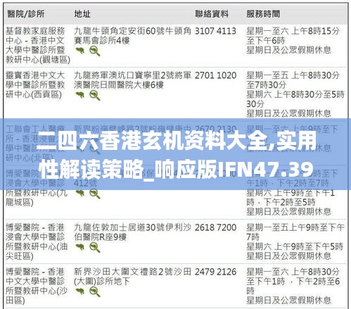 二四六香港玄机资料大全,实用性解读策略_响应版IFN47.391