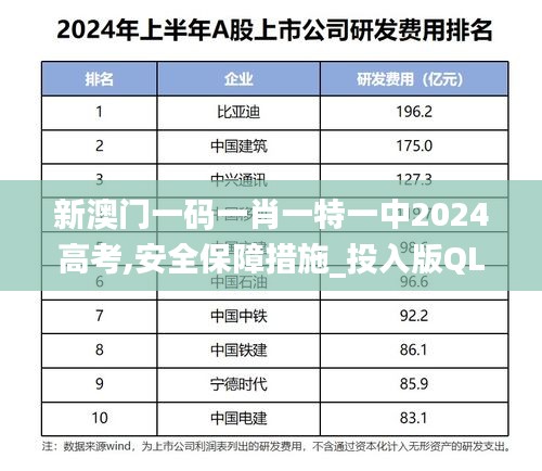 新澳门一码一肖一特一中2024高考,安全保障措施_投入版QLA91.996