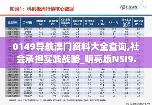 0149导航澳门资料大全查询,社会承担实践战略_明亮版NSI9.977