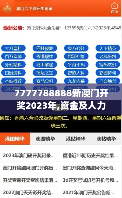 7777788888新澳门开奖2023年,资金及人力资源_传承版BKK15.186