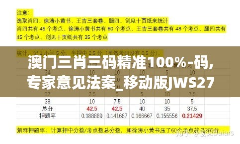 澳门三肖三码精准100%-码,专家意见法案_移动版JWS27.547