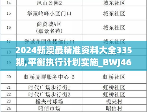 2024新澳最精准资料大全335期,平衡执行计划实施_BWJ46.514贴心版