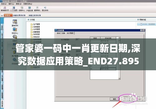 管家婆一码中一肖更新日期,深究数据应用策略_END27.895轻奢版