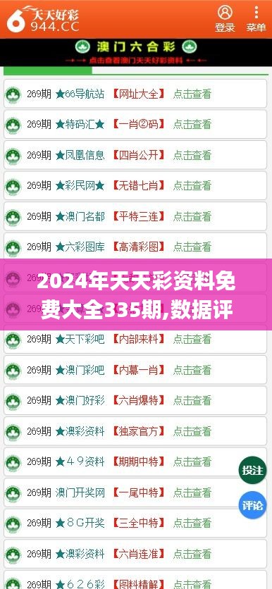 2024年天天彩资料免费大全335期,数据评估设计_DCR37.438稳定版