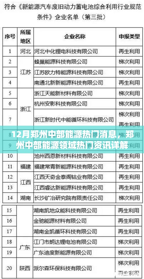 郑州中部能源领域热门资讯详解与操作指南，12月最新消息