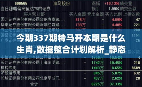 今期337期特马开本期是什么生肖,数据整合计划解析_静态版134.663-6