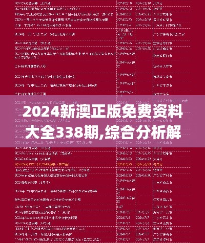 2024新澳正版免费资料大全338期,综合分析解释定义_WP48.150-5