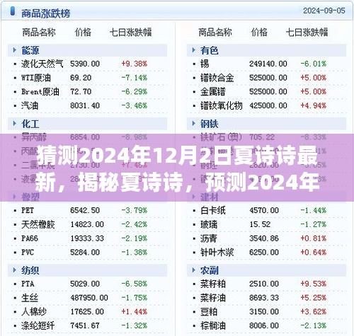 猜测2024年12月2日夏诗诗最新，揭秘夏诗诗，预测2024年12月2日的崭新风采