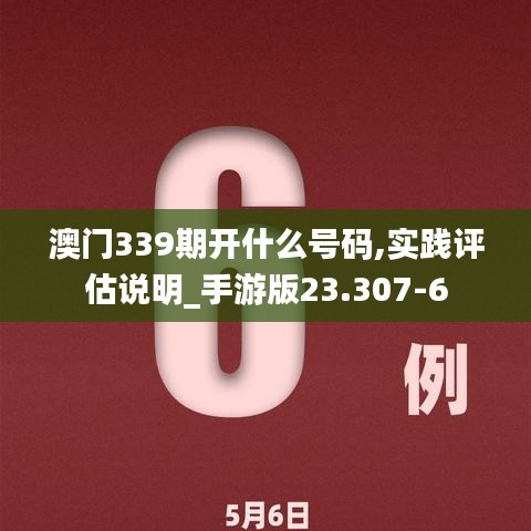 澳门339期开什么号码,实践评估说明_手游版23.307-6