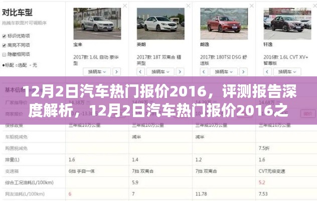 深度解析与全方位体验，2016年汽车热门报价评测报告