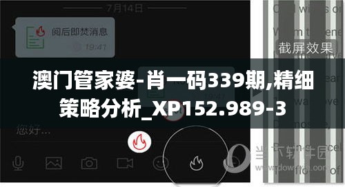 澳门管家婆-肖一码339期,精细策略分析_XP152.989-3