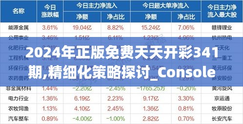 2024年正版免费天天开彩341期,精细化策略探讨_Console7.497