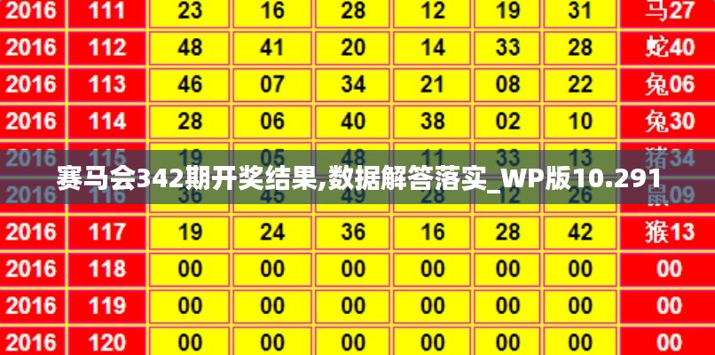 赛马会342期开奖结果,数据解答落实_WP版10.291