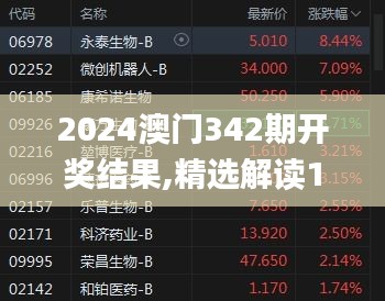 2024澳门342期开奖结果,精选解读100%精准_基础版7.855