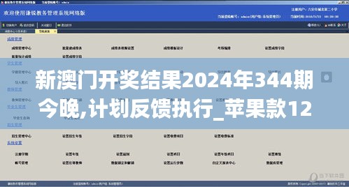 新澳门开奖结果2024年344期今晚,计划反馈执行_苹果款12.927