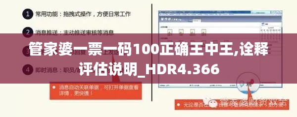 管家婆一票一码100正确王中王,诠释评估说明_HDR4.366