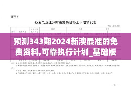 预测343期2024新澳最准的免费资料,可靠执行计划_基础版4.847