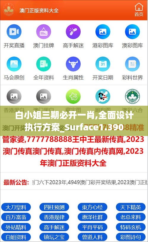 白小姐三期必开一肖,全面设计执行方案_Surface1.390